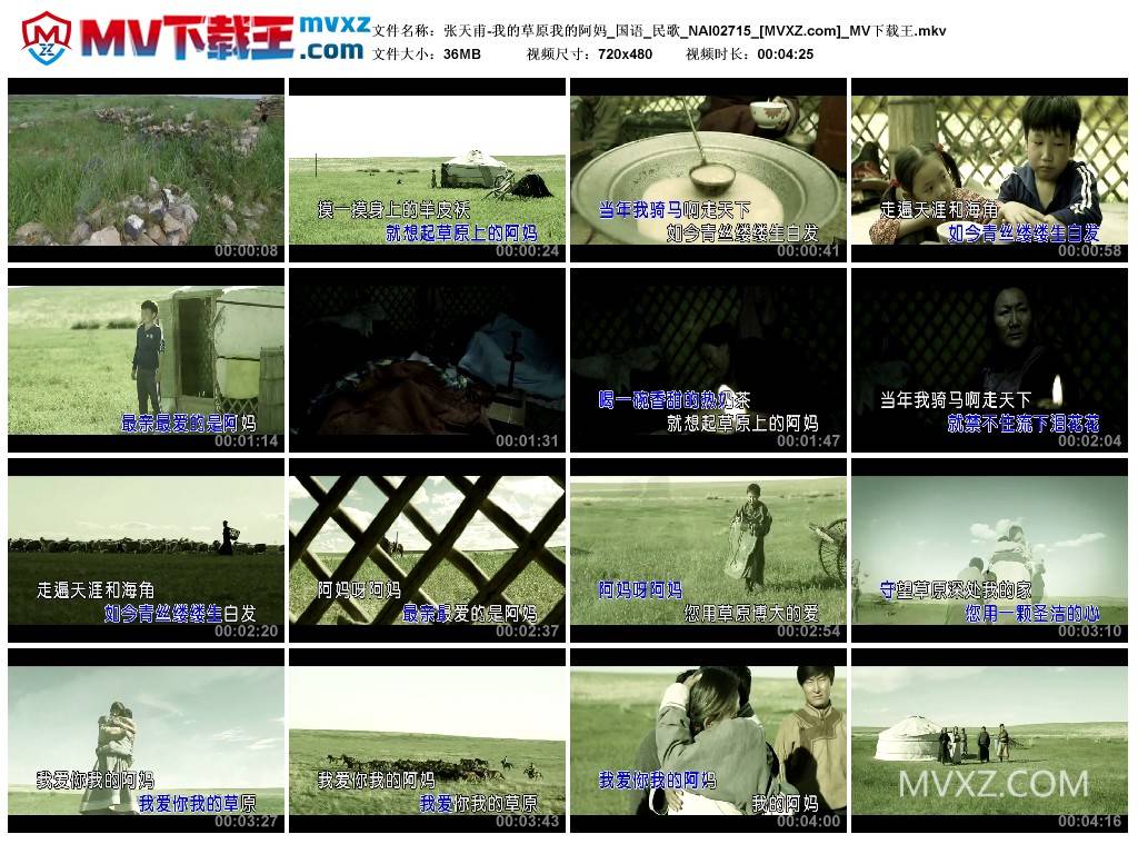 张天甫-我的草原我的阿妈_国语_民歌_NAI02715